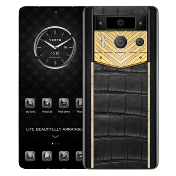 METAVERTU 2nd Generation Luxury Custom Made Gold with Diamonds Alligator Black