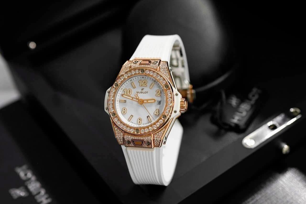 Đồng Hồ Hublot Big Bang One Click King Gold White Pavé 33mm 4