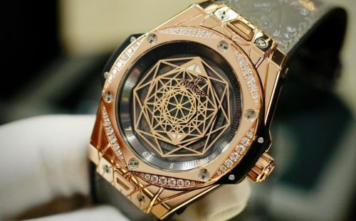 Đồng Hồ Hublot Big Bang One Click Sang Bleu King Gold Grey Diamonds 4